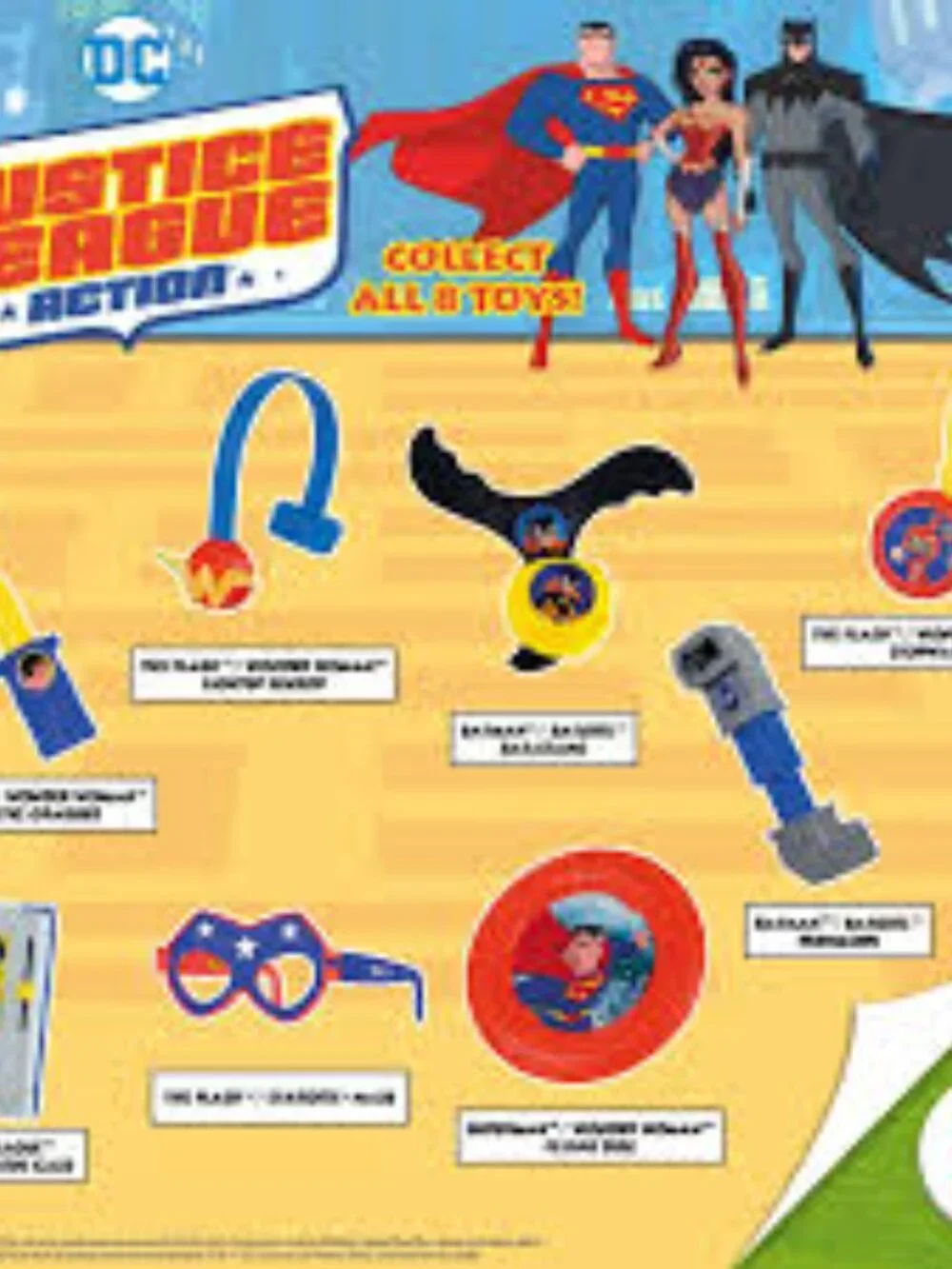 2018 JUSTICE LEAGUE SUPERMAN WONDER WOMAN FLYING DISK #8 McDonald Happy Meal Toy